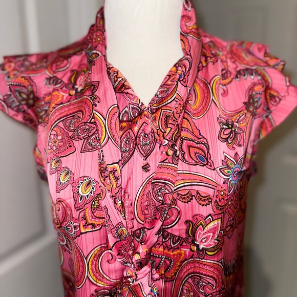 Pink Paisley Ruffle Blouse - Picture 5 of 6